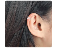 Double Stone Set Dual Ring Ear Cuff EC-201s (1.2) 